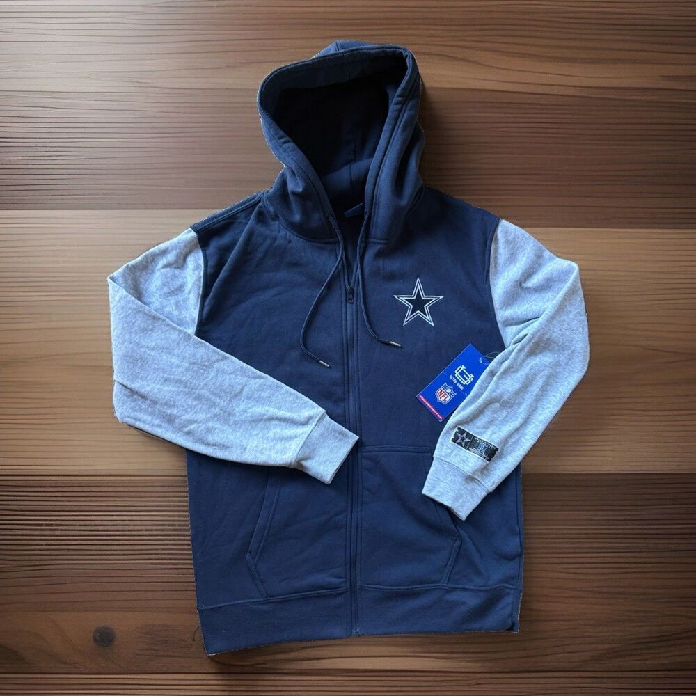 Dallas Cowboys FULL ZIP Ultra Game Hooded Hoodie Jacket M NFL License -NEW